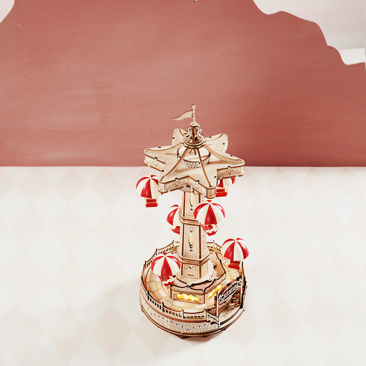 Parachute Tower DIY Music Box 3D Puzzle