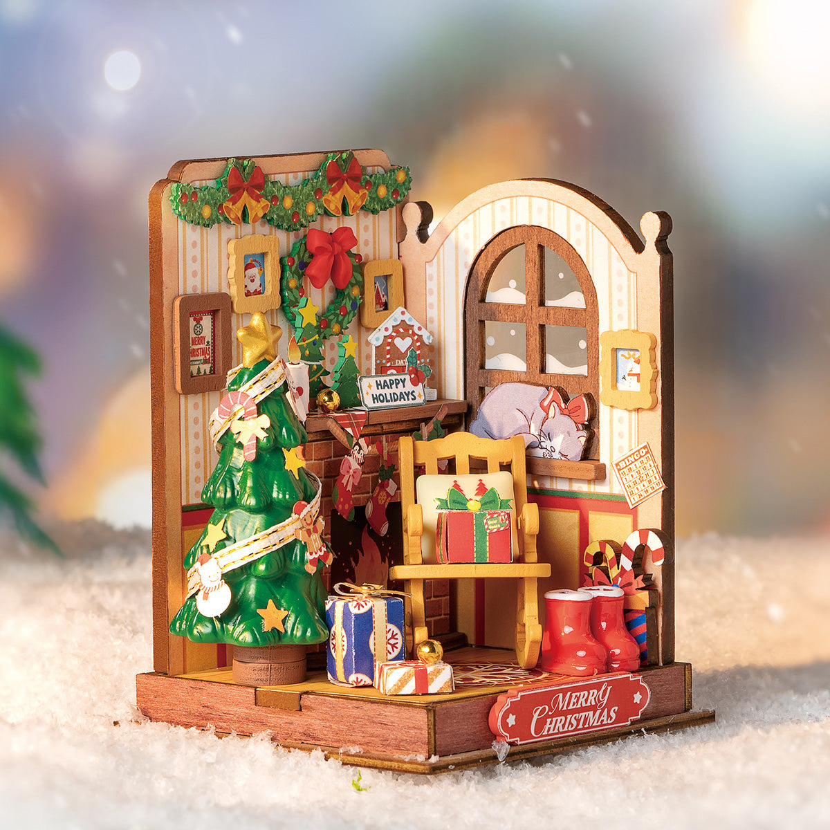 Christmas Fireplace DIY Miniature House