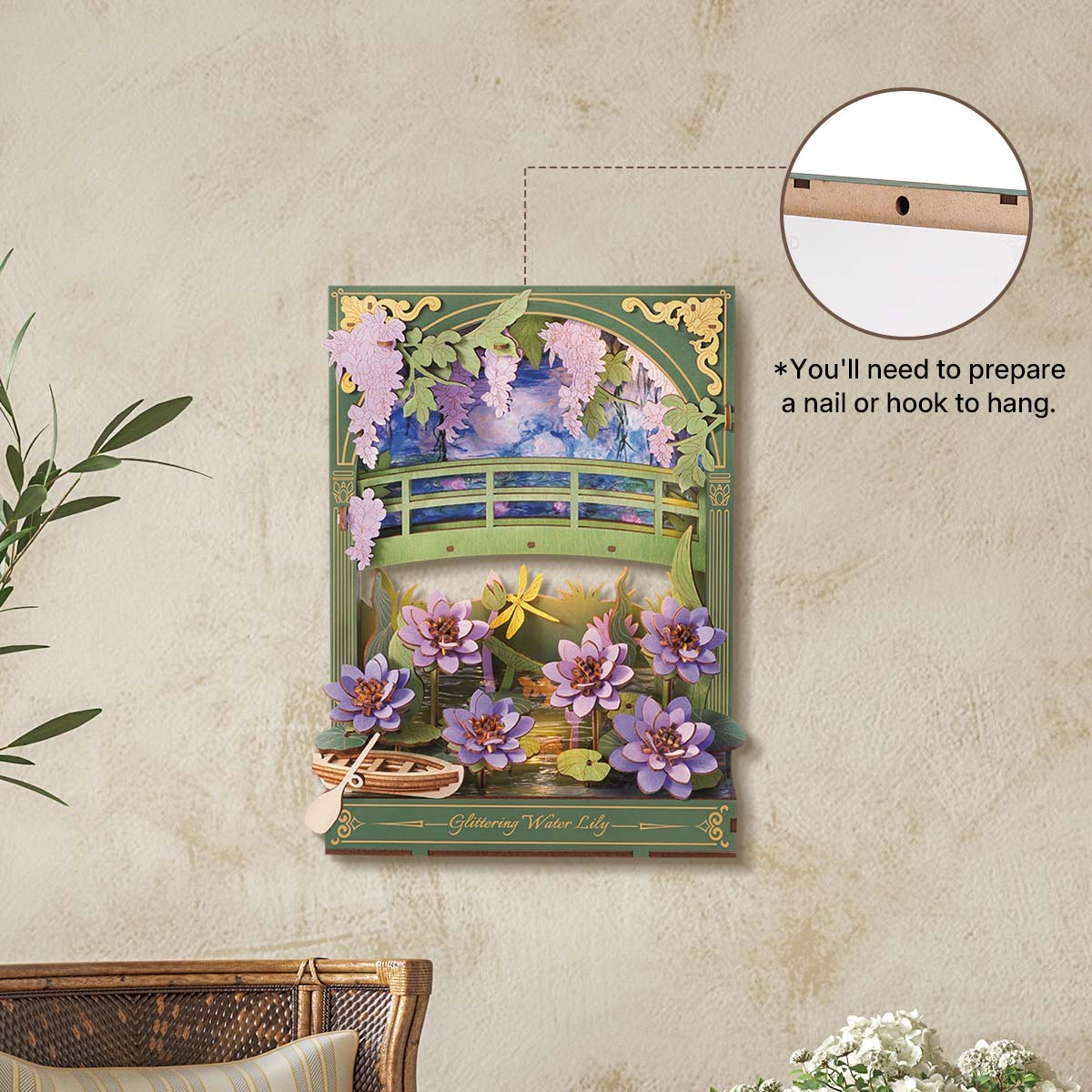 Glittering Water Lily Wall Art 3D Puzzle