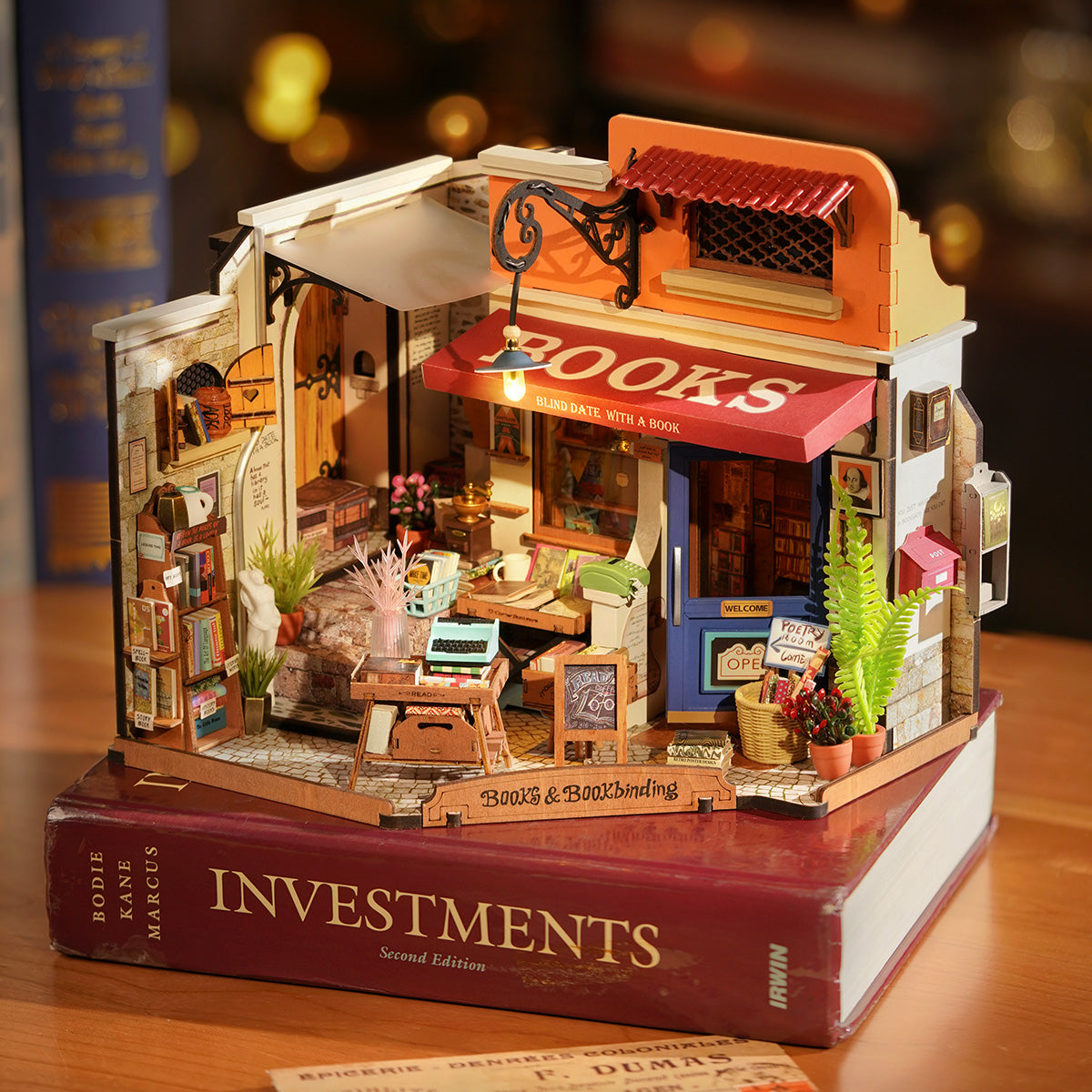 Corner Bookstore DIY Miniature House