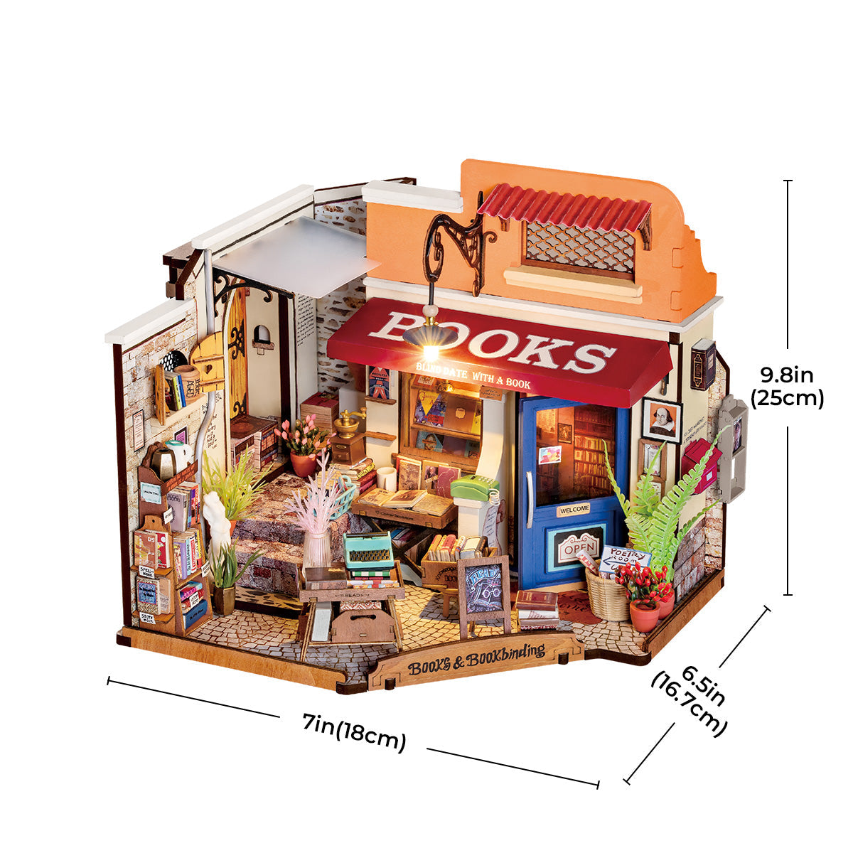 Corner Bookstore DIY Miniature House