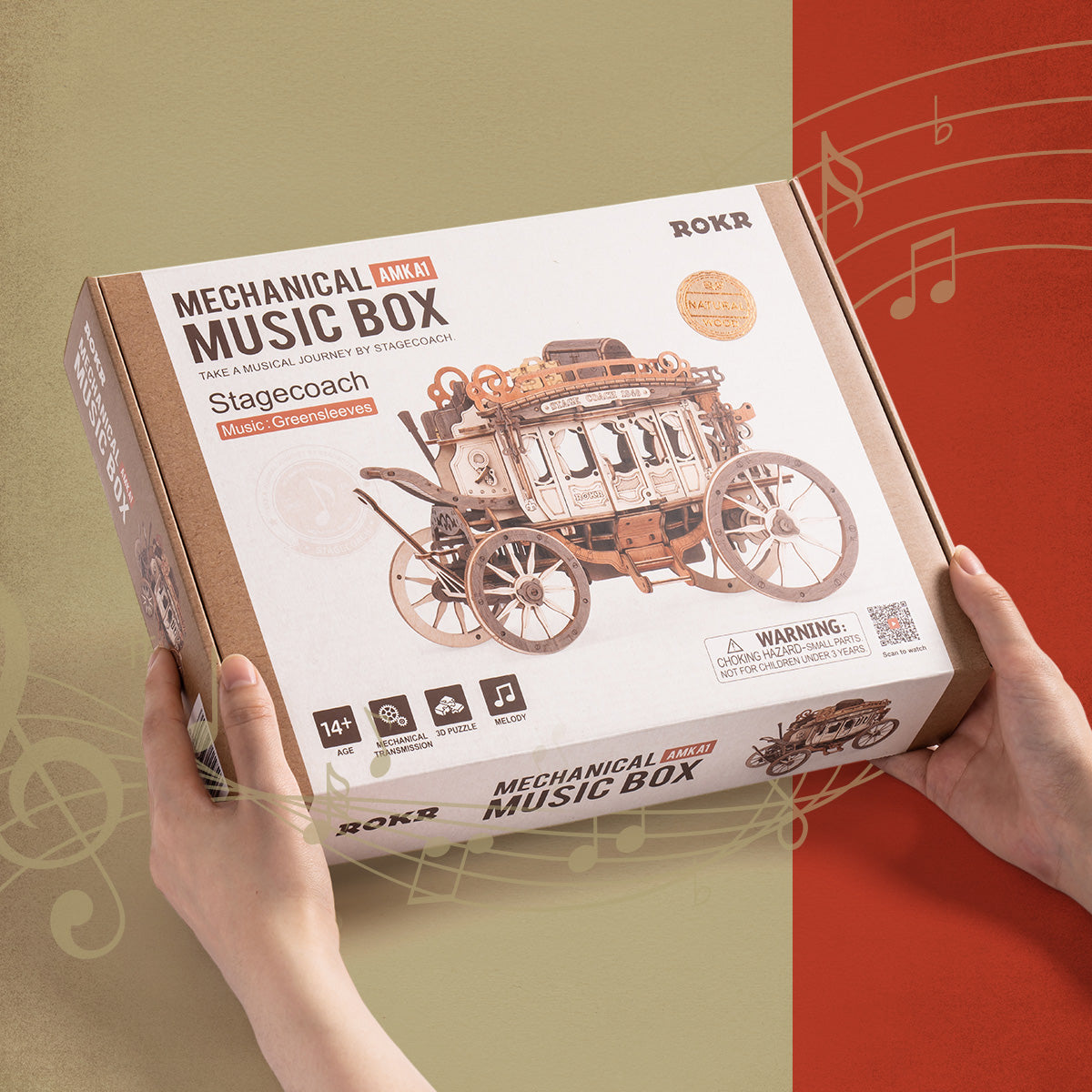 Stagecoach Mechanical Music Box 3D Puzzle