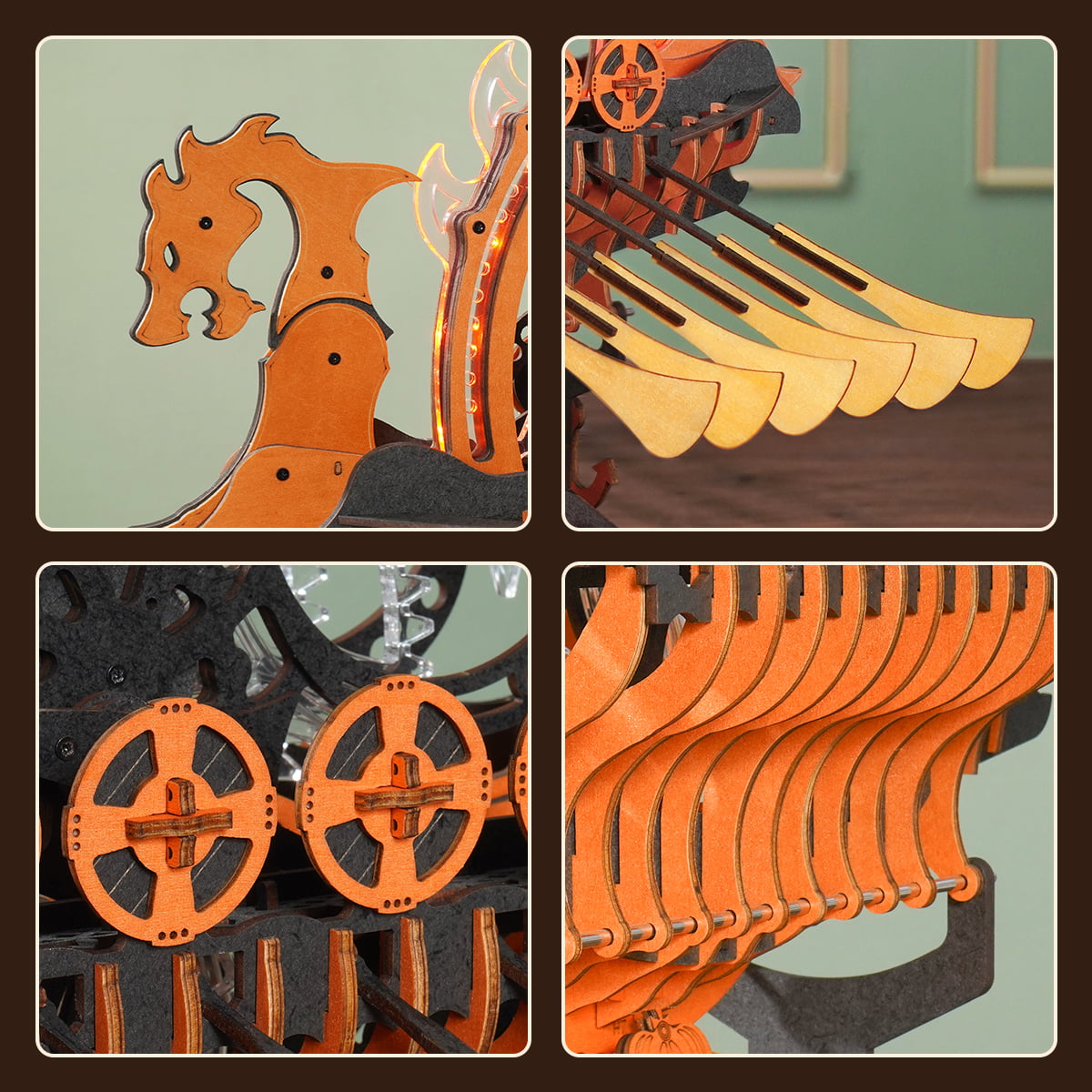 Viking Dragon Ship Mechanical 3D Puzzle