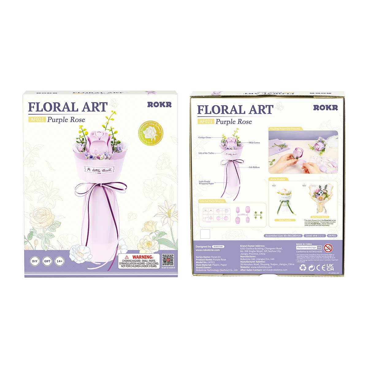 Purple Rose DIY Bouquet 3D Puzzle