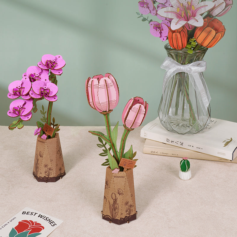 Purple Moth Orchid DIY Flower 3D Puzzle