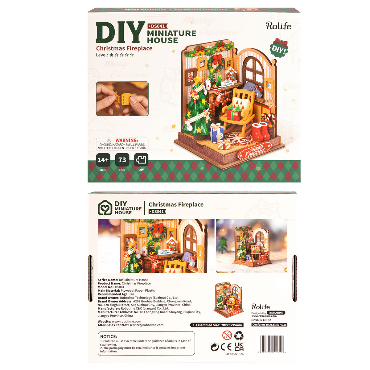 Christmas Fireplace DIY Miniature House
