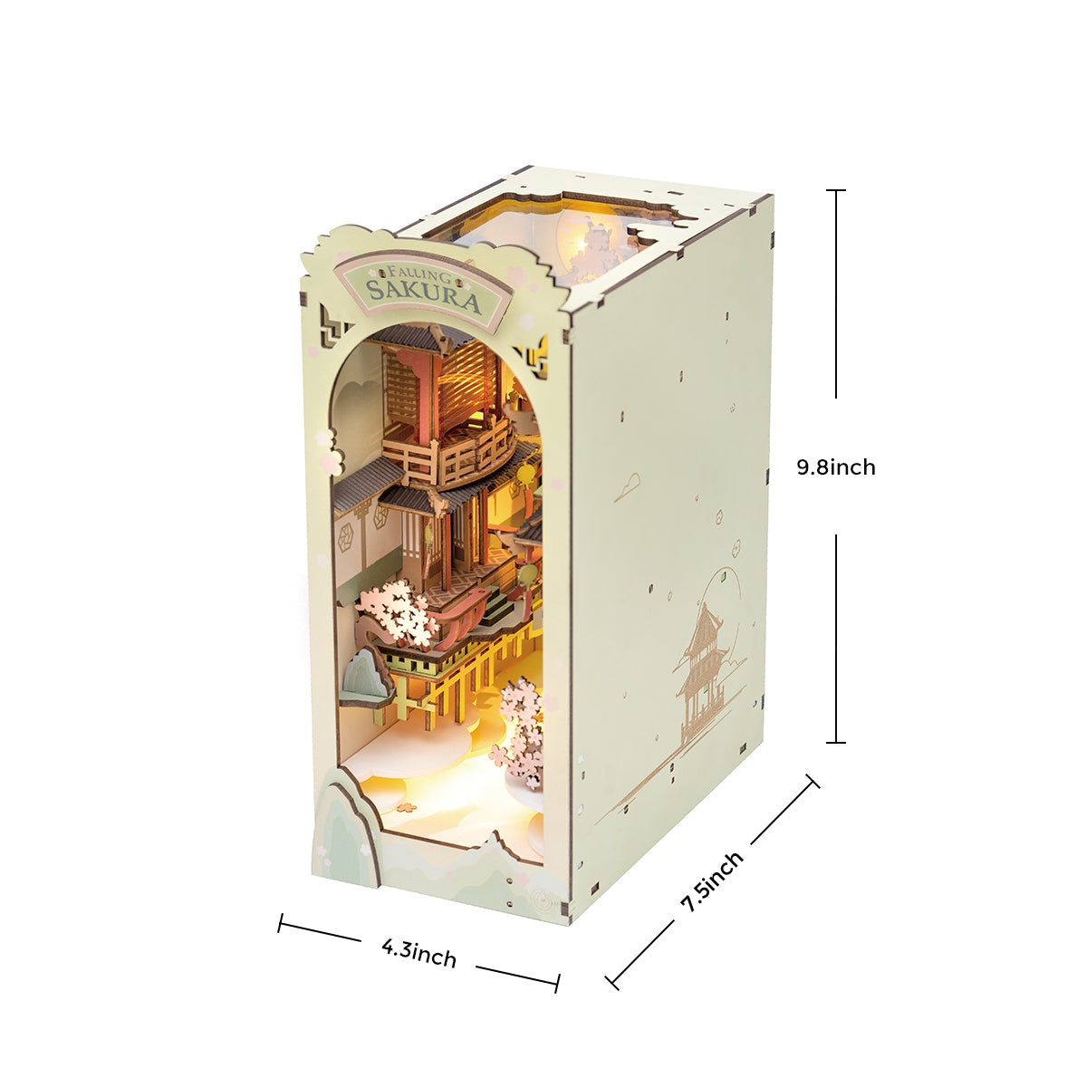 Falling Sakura DIY Book Nook Shelf Insert