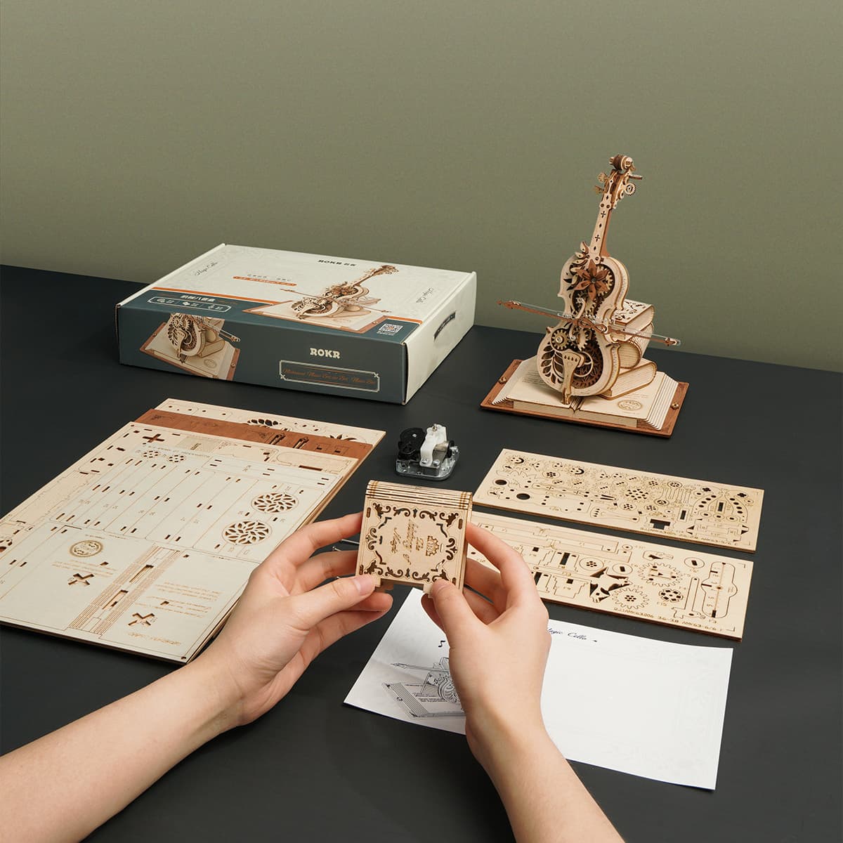 Magic Cello Mechanical Music Box 3D Puzzle