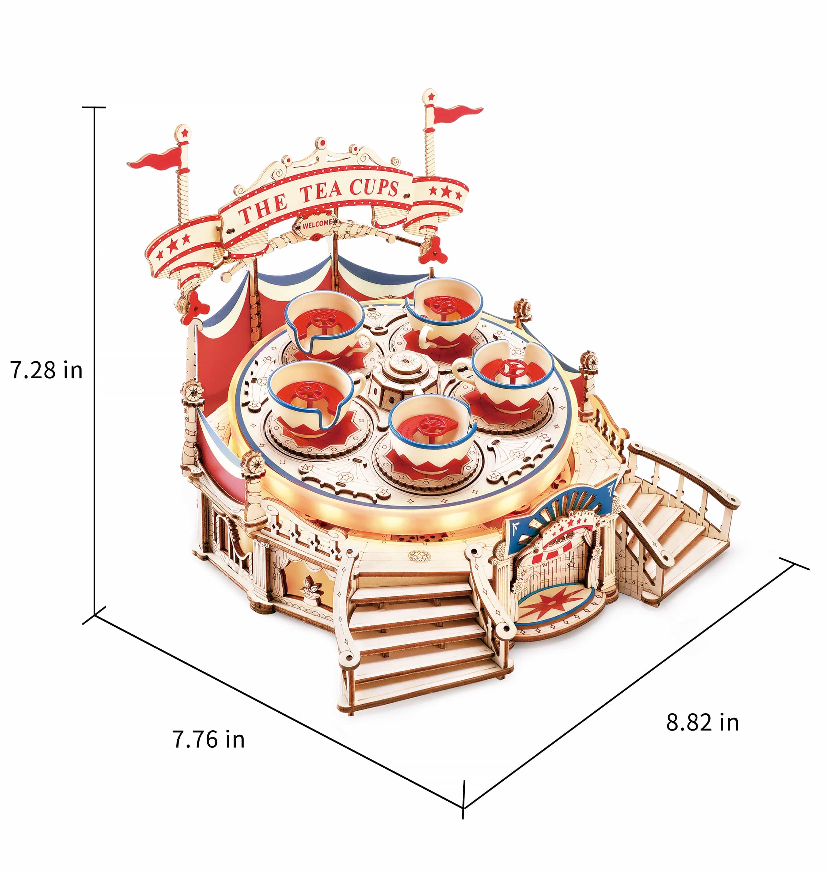 Tilt-A-Whirl DIY Music Box 3D Puzzle