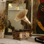 Crank Classic Gramophone 3D Puzzle (Hand Rotating)