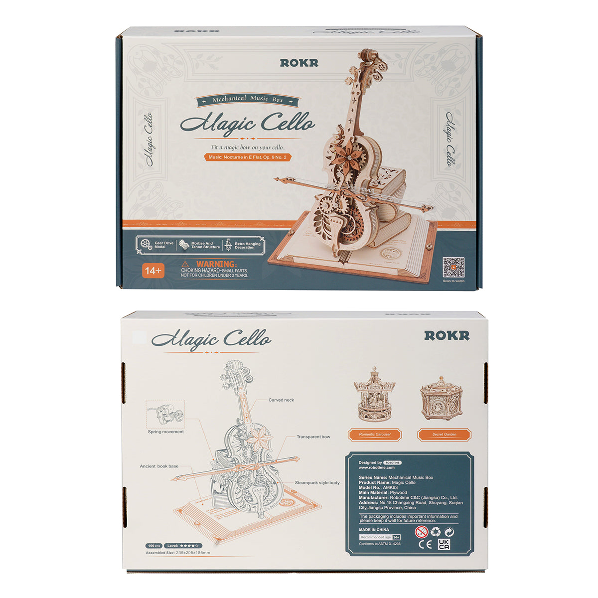 Magic Cello Mechanical Music Box 3D Puzzle