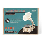 Crank Classic Gramophone 3D Puzzle (Hand Rotating)