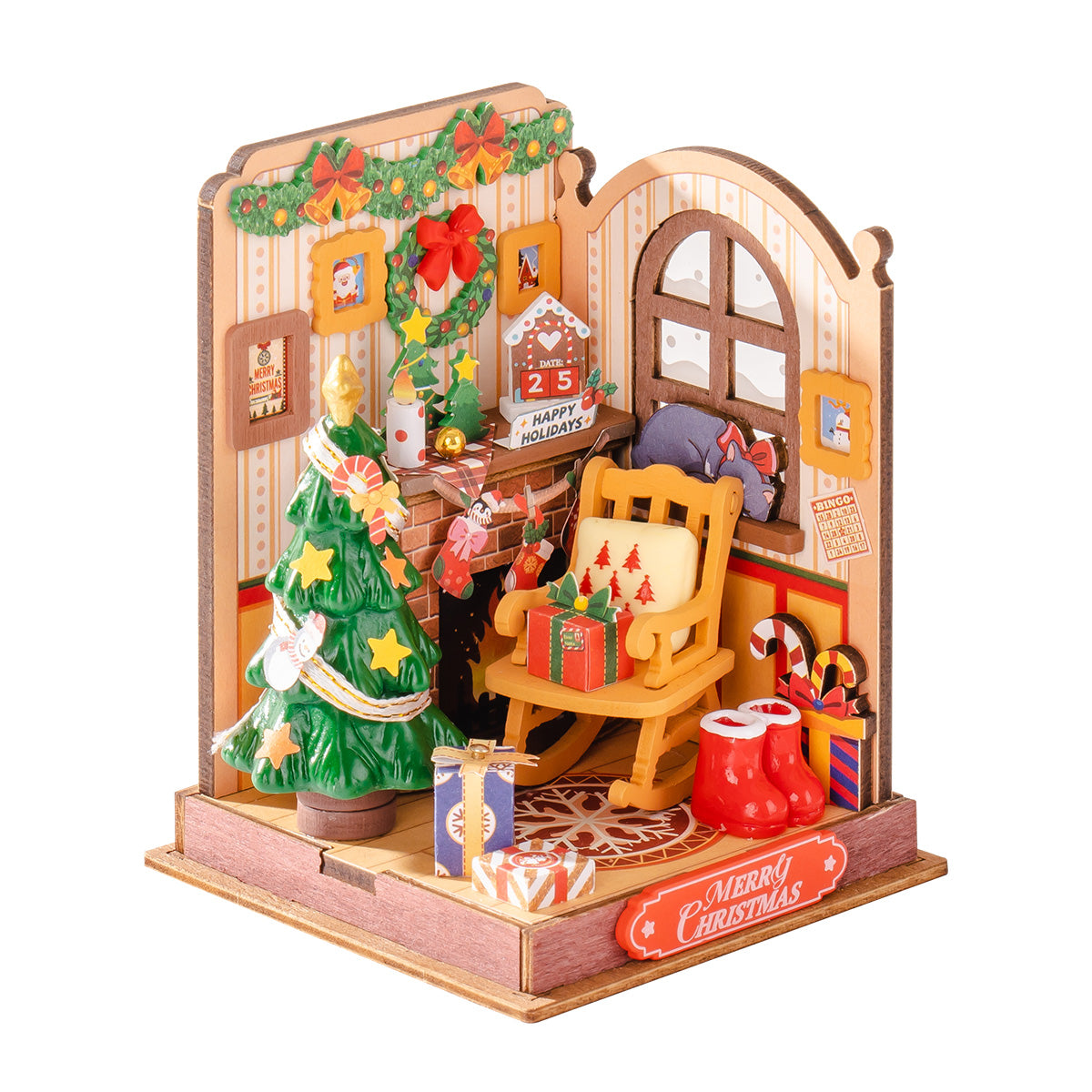 Christmas Fireplace DIY Miniature House