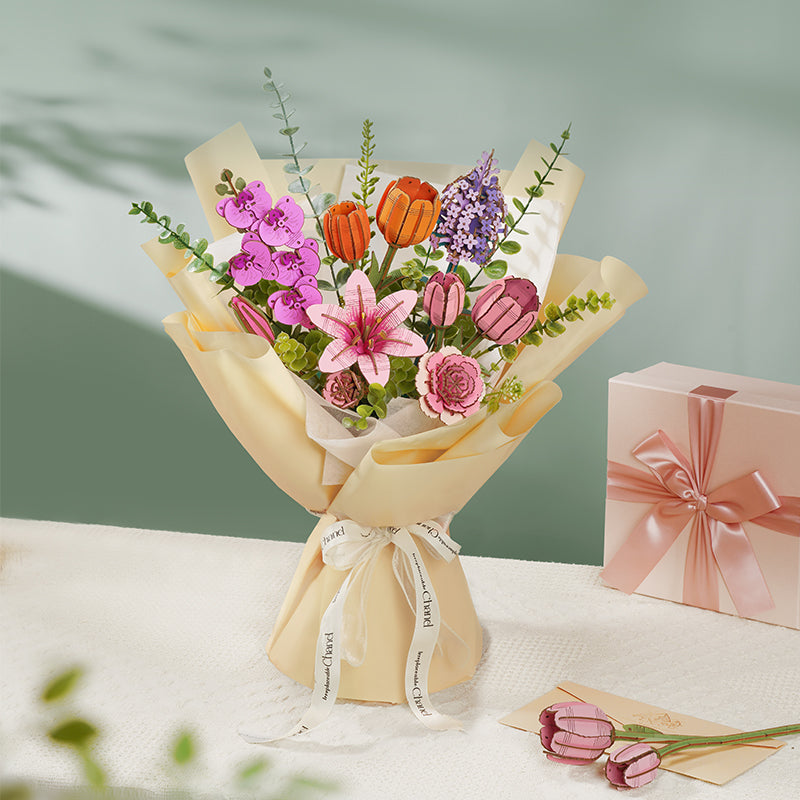 Pink Tulip DIY Flower 3D Puzzle