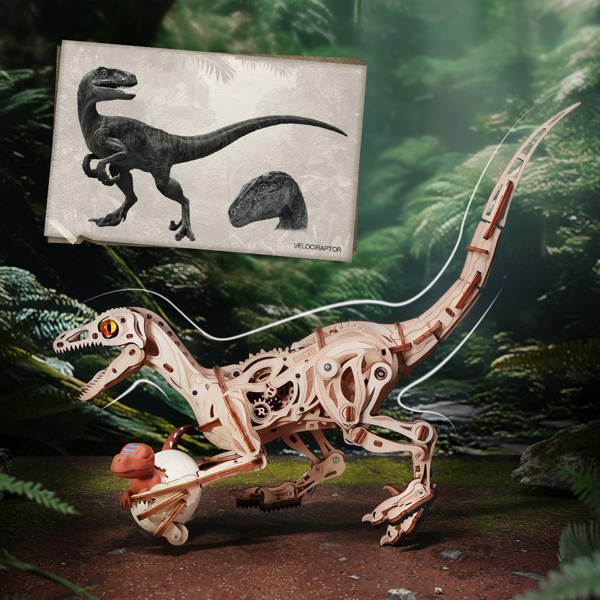 Velociraptor Mechanical 3D Puzzle