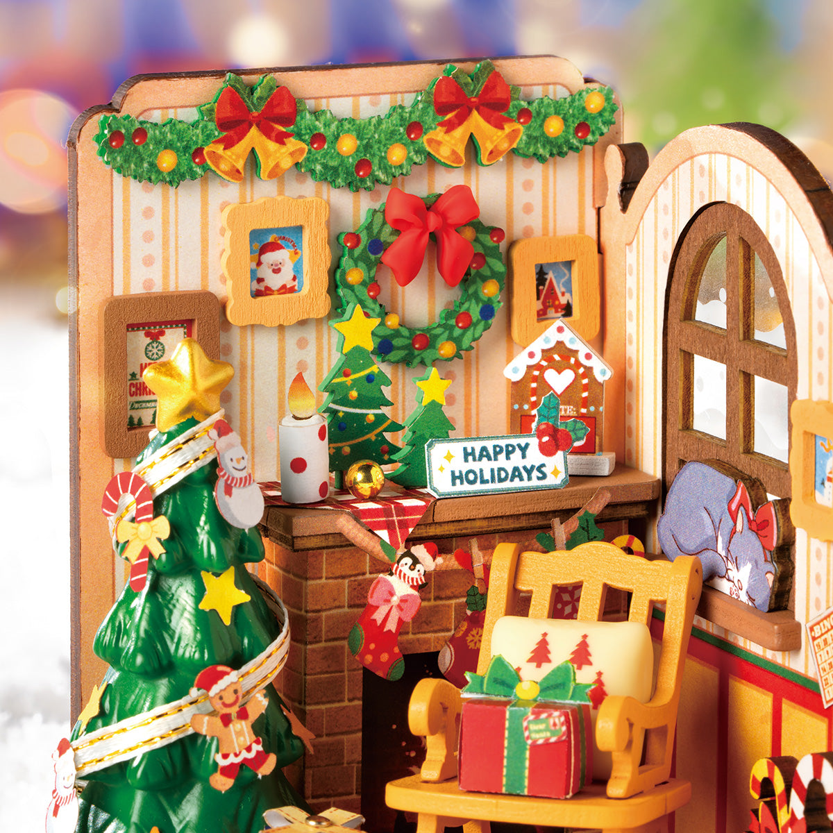 Christmas Fireplace DIY Miniature House