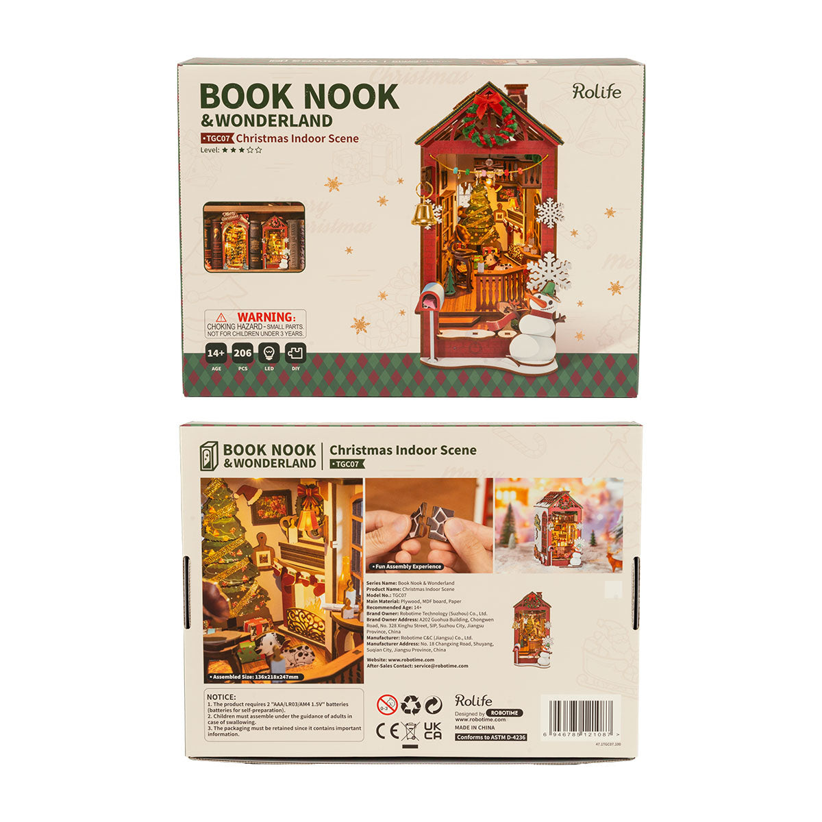 Christmas Indoor Scene DIY Book Nook