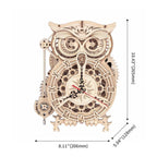 Owl Clock Mechanical Gears 3D Puzzle