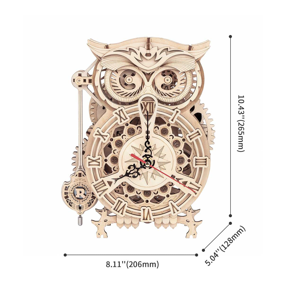 Owl Clock Mechanical Gears 3D Puzzle