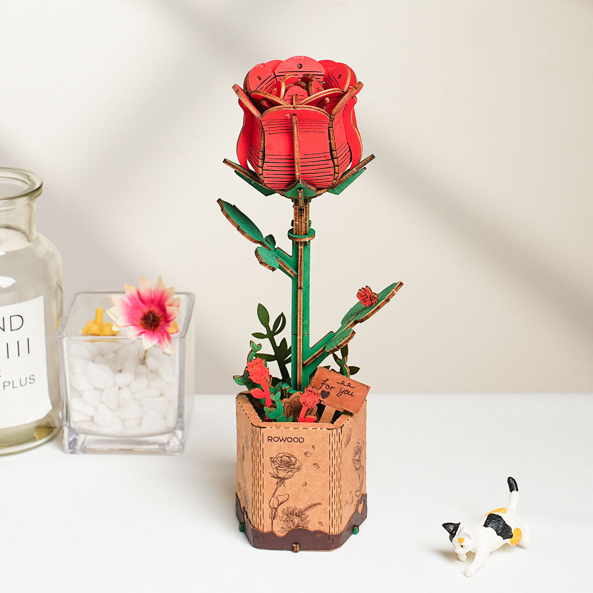 Red Rose DIY Flower 3D Puzzle
