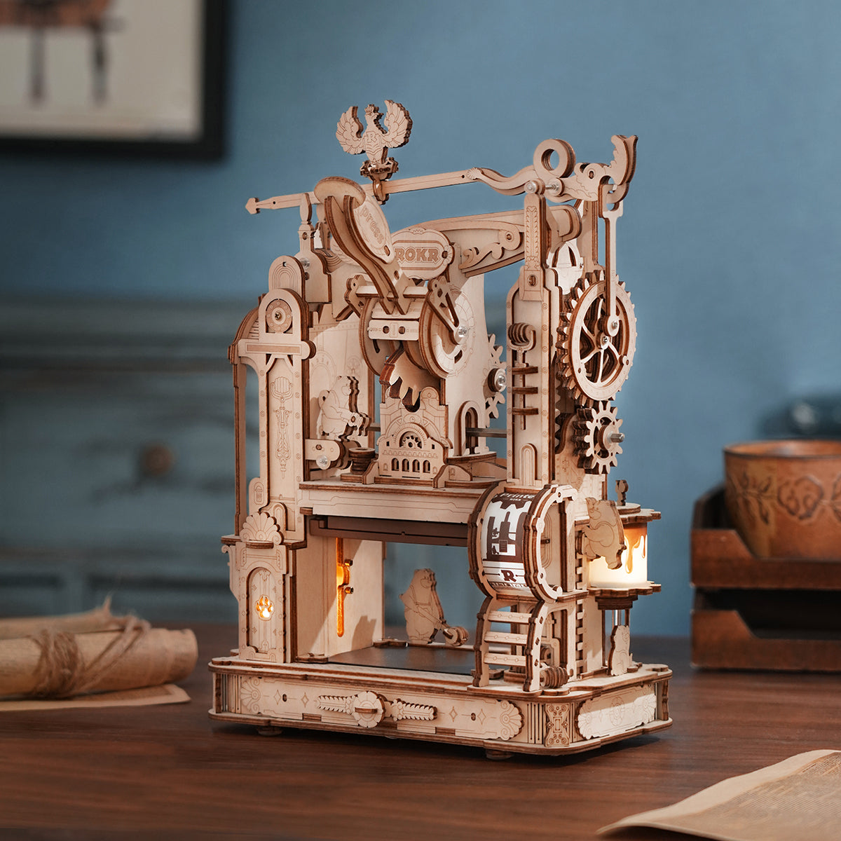 Classic Printing Press Mechanical 3D Puzzle