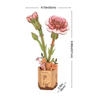 Pink Carnation DIY Flower 3D Puzzle