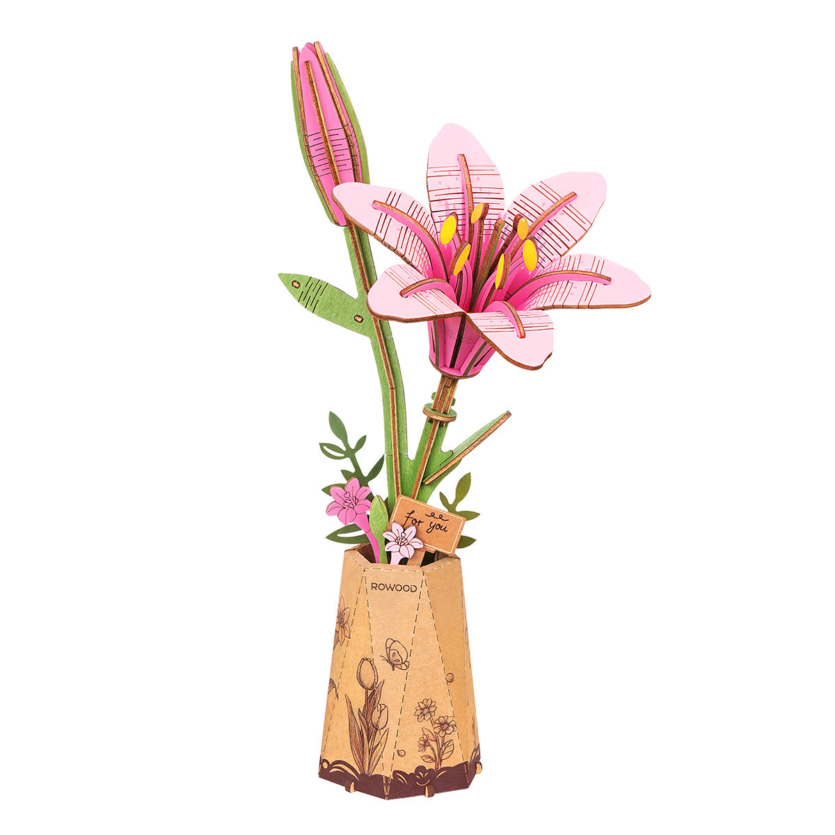 Pink Lily DIY Flower 3D Puzzle