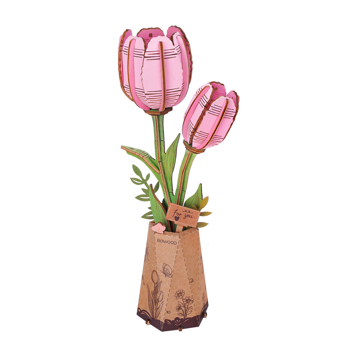 Pink Tulip DIY Flower 3D Puzzle