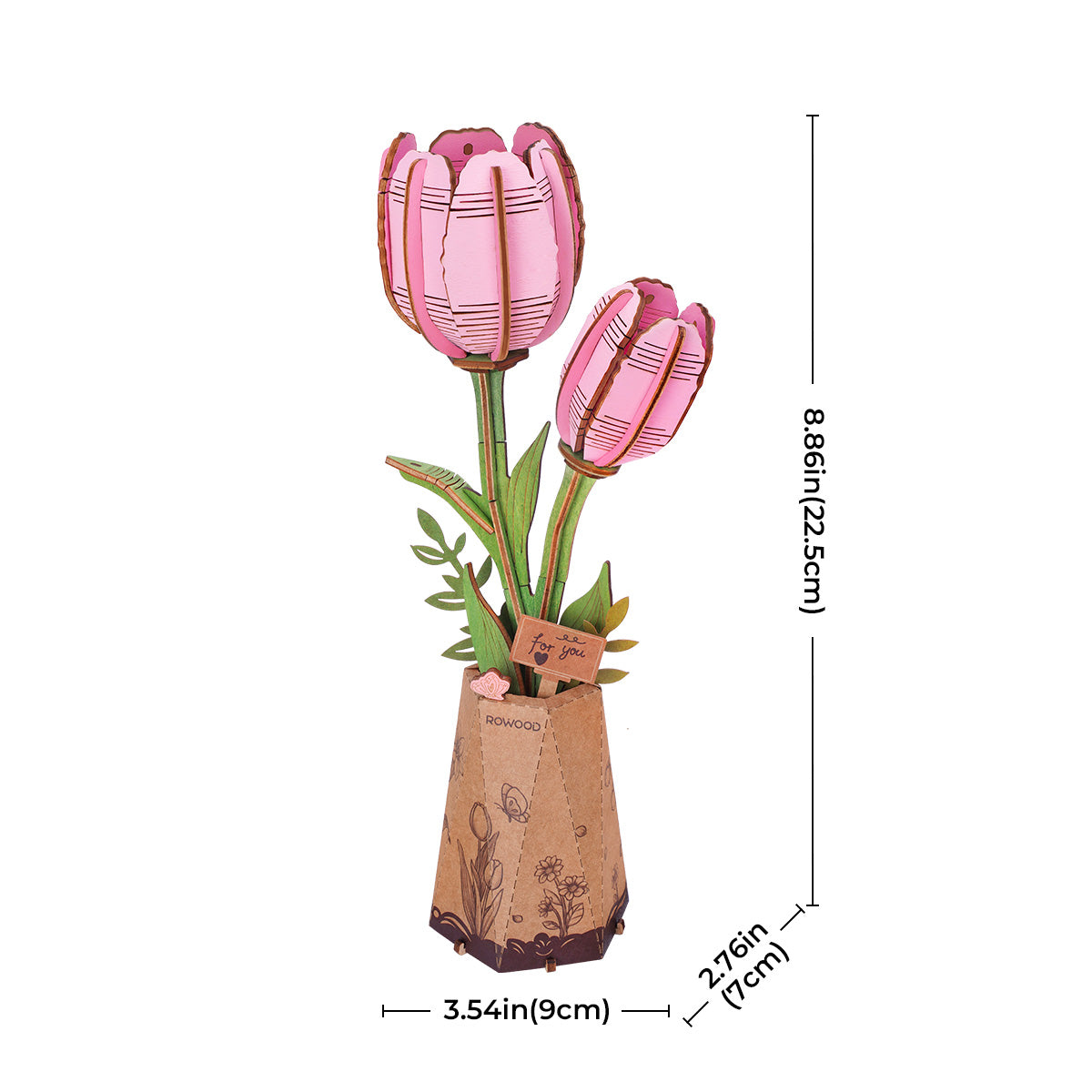Pink Tulip DIY Flower 3D Puzzle