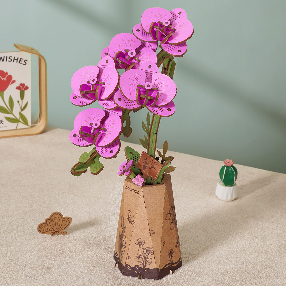 Purple Moth Orchid DIY Flower 3D Puzzle