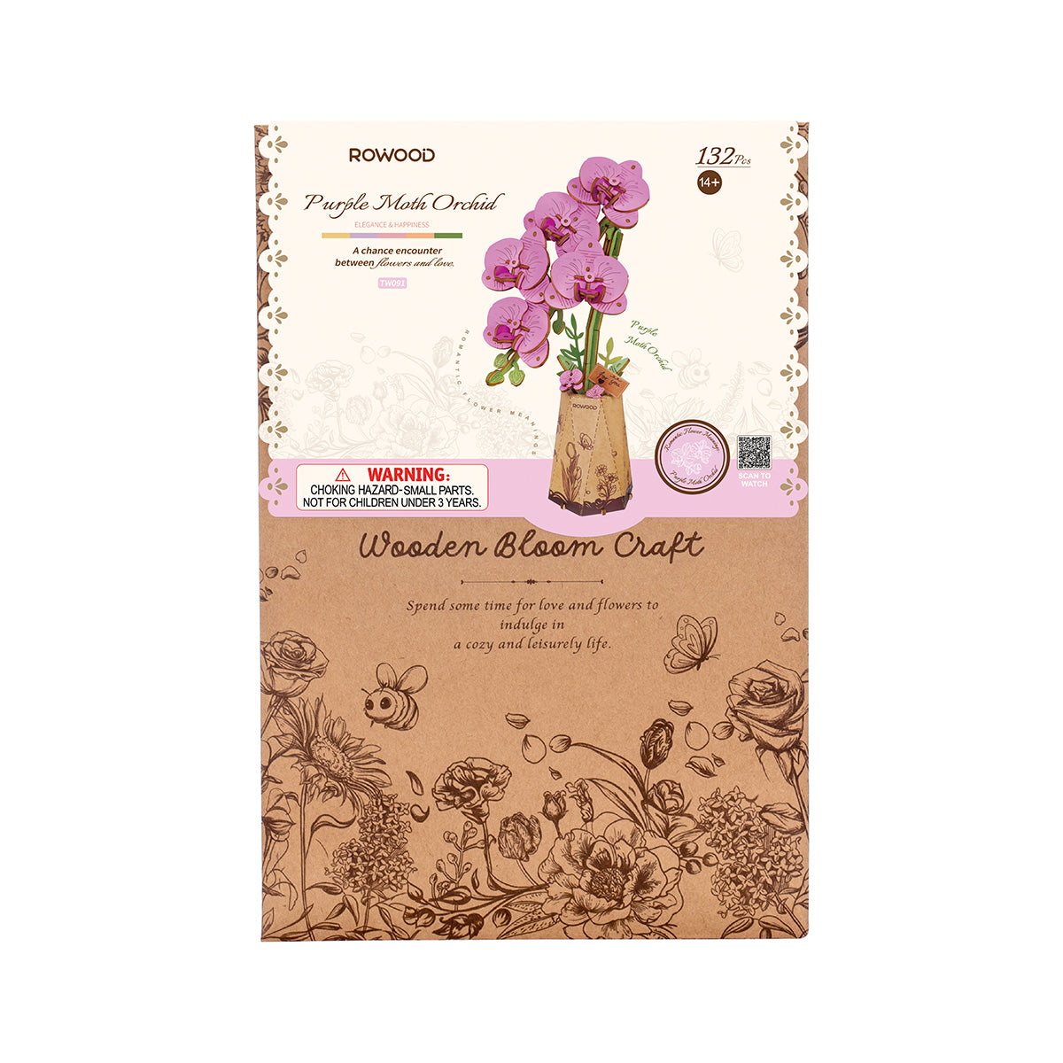 Purple Moth Orchid DIY Flower 3D Puzzle