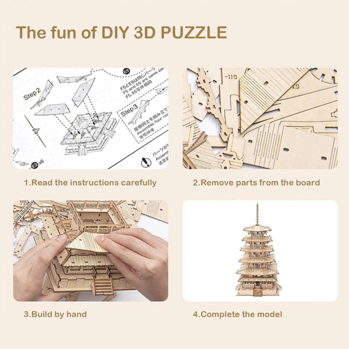 Five-storied Pagoda DIY 3D Puzzle