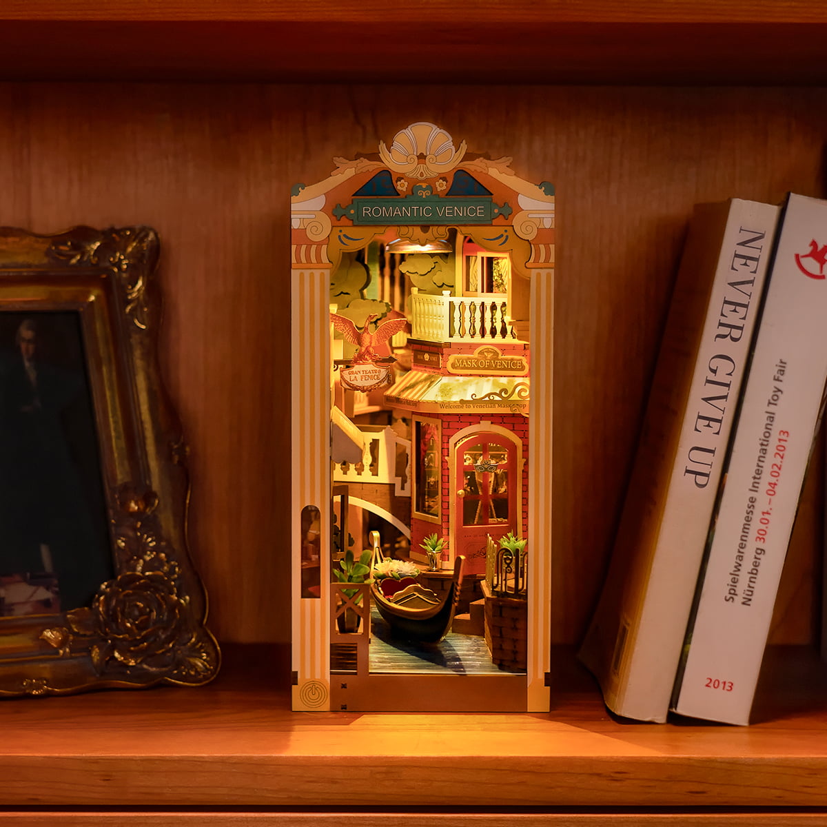 Romantic Venice DIY Book Nook Shelf Insert