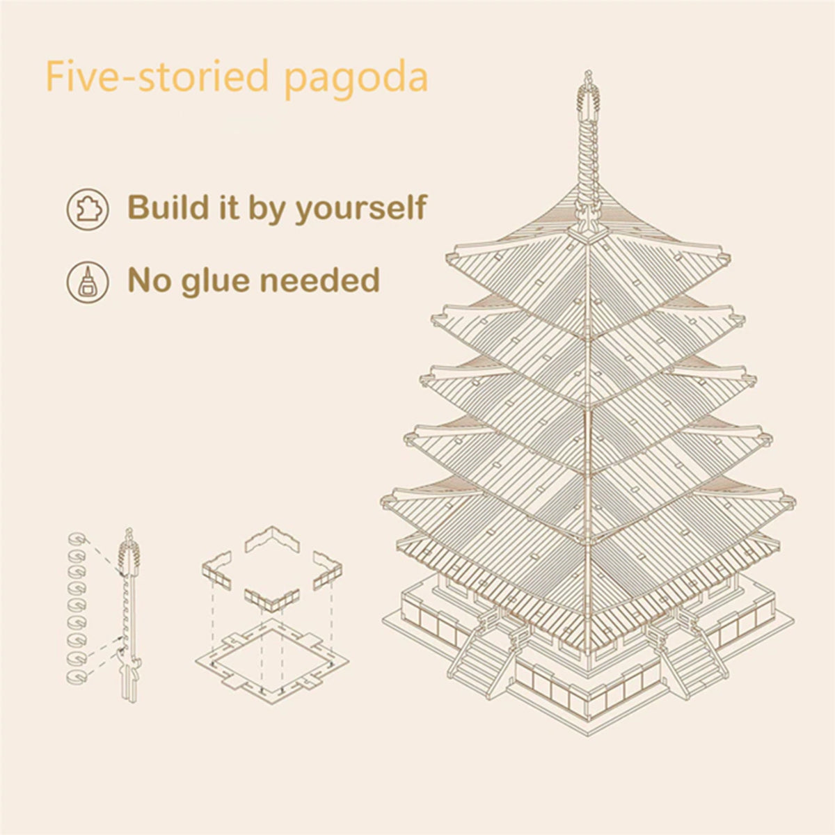 Five-storied Pagoda DIY 3D Puzzle
