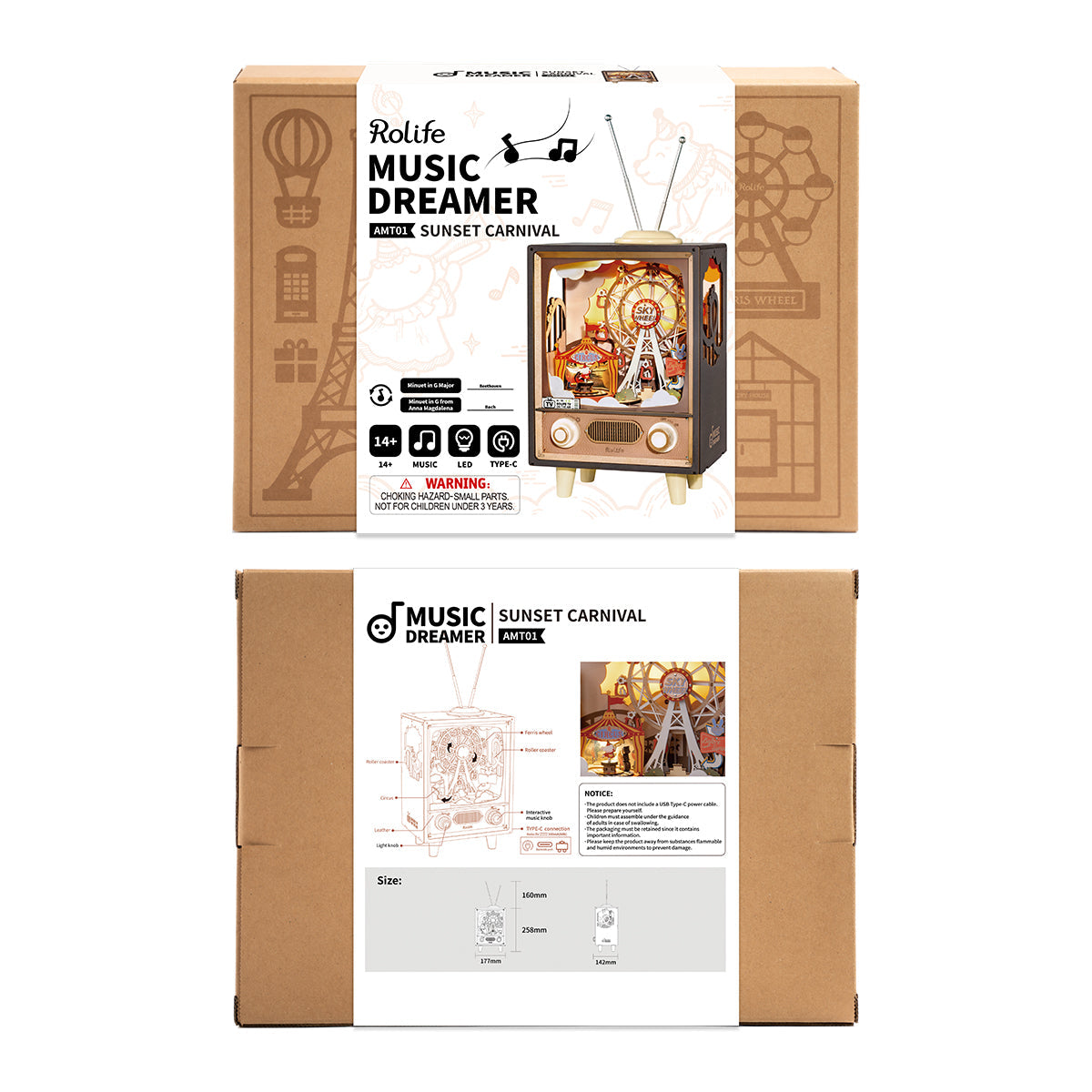 Sunset Carnival DIY Music Box 3D Puzzle