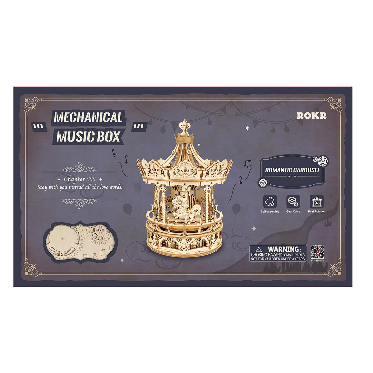 Romantic Carousel  Mechanical Music Box 3D Puzzle