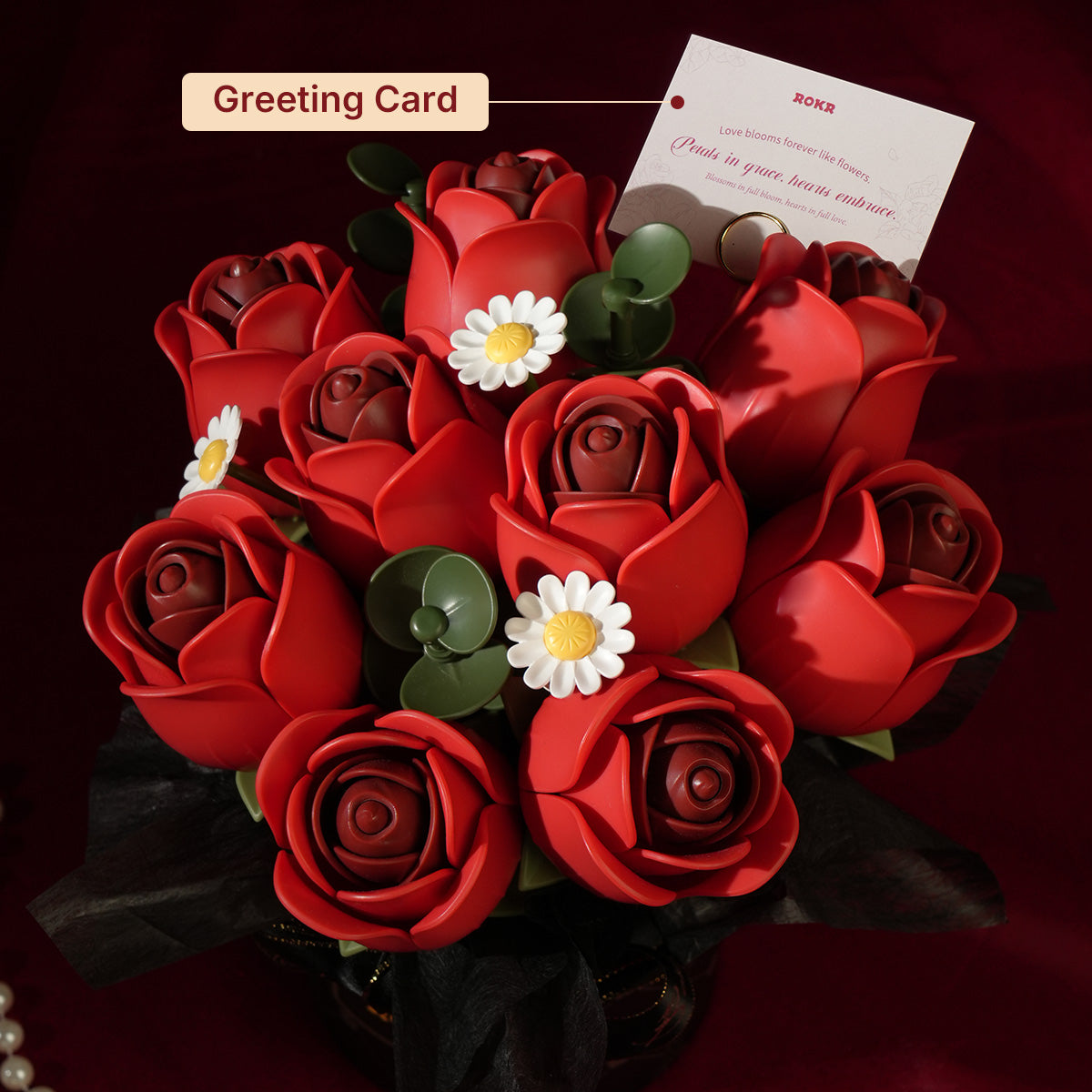 Red Rose Bouquet DIY 3D Puzzle