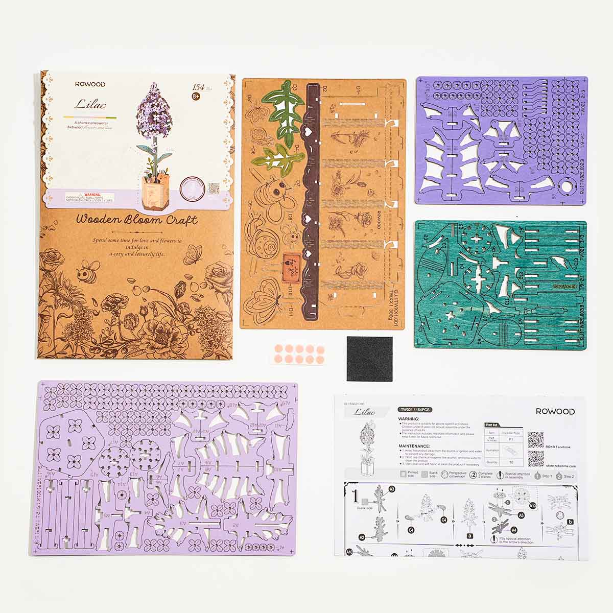Lilac DIY Flower 3D Puzzle